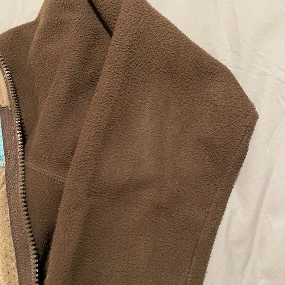 The North Face Windwall Fleece Mid-Layer w/Hood, Brown & Teal, Size S - Picture 6 of 6